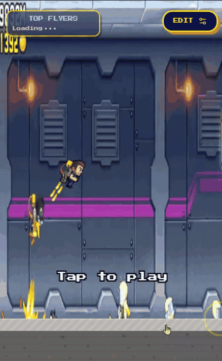 Jetpack gameplay — a custom flappy bird game made in Flappy Lab