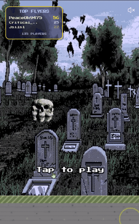 Skulls gameplay — a custom flappy bird game made in Flappy Lab